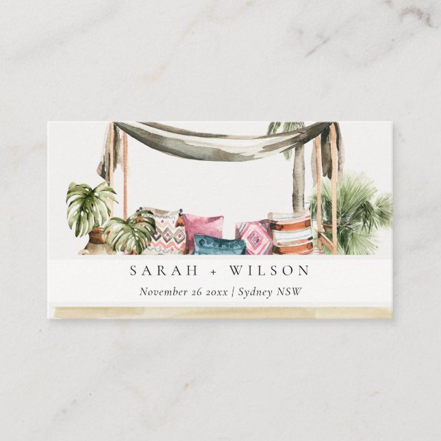 Carte De Placement Palm Beach Tropical Palm Beach Cabana Mariage (Devant)