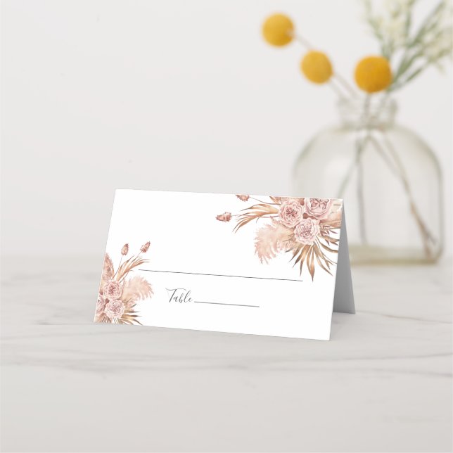 Carte De Placement Pampas Grass Floral Terracotta Désert Palm Mariage (Devant)