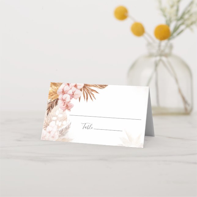 Carte De Placement Pampas Grass Terracotta rose Mariage Floral (Devant)