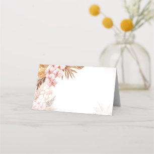 Carte De Placement Pampas Rose Floral Grass Terracotta Mariage