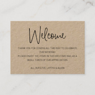 Carte De Placement Panier cadeau de bienvenue pour Mariage rustique d