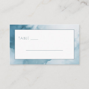 Carte De Placement Panneau de table à l'aquarelle bleue calme