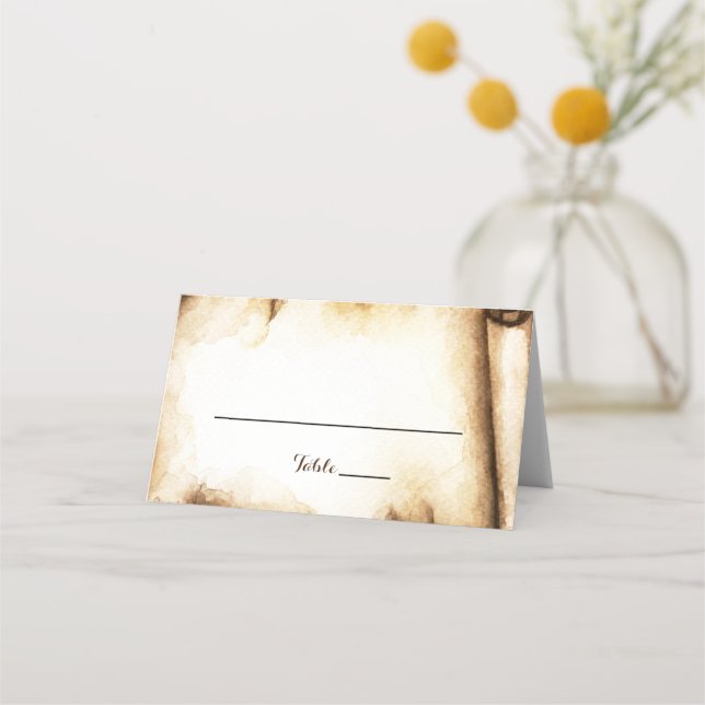 Carte De Placement Papier Défiler Russe Mariage campagnard Place Cart (Devant)