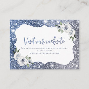 Carte De Placement Parties scintillant Bleue Parkle Site Floral Insér