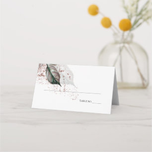 Carte De Placement Parties scintillant d'aquarelle moderne Foliage Ba