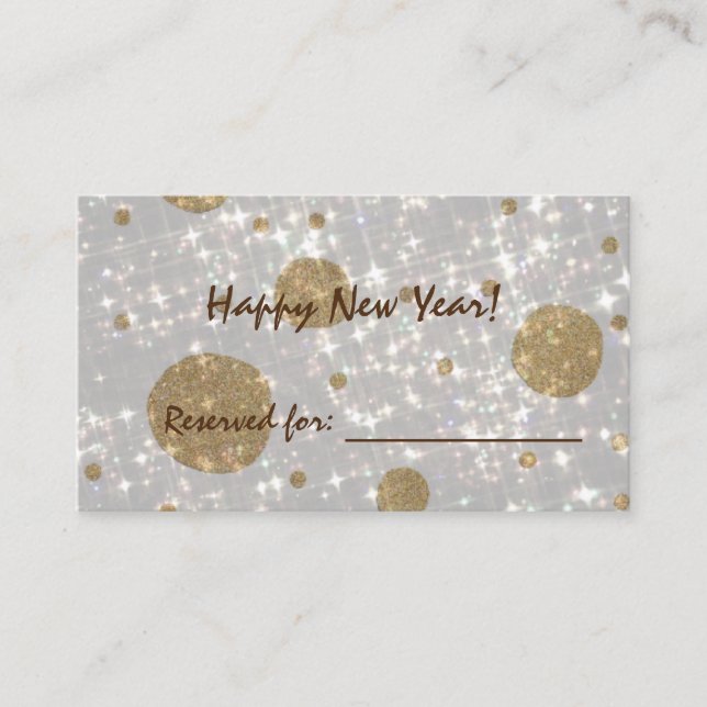 Carte De Placement Parties scintillant festive Bonne année (Devant)