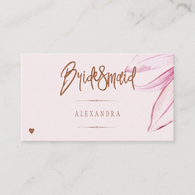 Carte De Placement Parties scintillant florale script brunch nuptiale (Devant)
