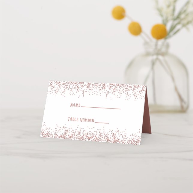 Carte De Placement Parties scintillant rose Gold Sparkle (Devant)