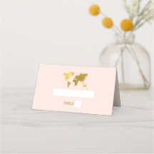 Passeport Mariage Destination Monde Rose Pâle Doré