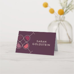 Carte De Placement Passover moderne violet chag Sameach Plaques de ra