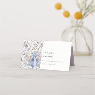 Carte De Placement Pastel Classy Ornate Aquarelle Peacock Mariage