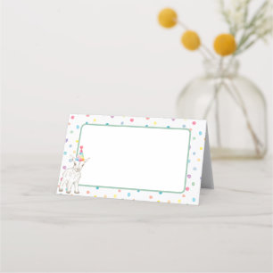Carte De Placement Pastel Confetti Anniversaire Noir