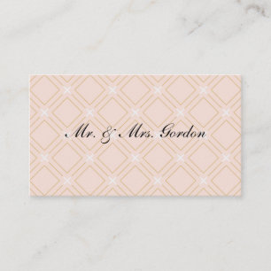 Carte De Placement Pastel Peach et Gold Géométrique