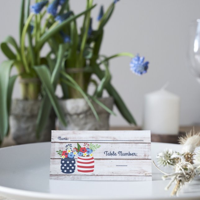 Carte De Placement Patriotic Love II Rustic 4 juillet Mariage (Créateur téléchargé)