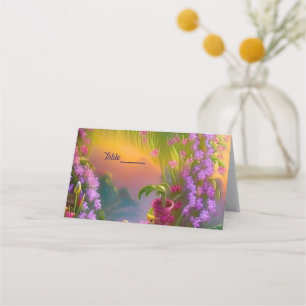 Carte De Placement Paysage Imaginaire, tropical et onirique - mariage