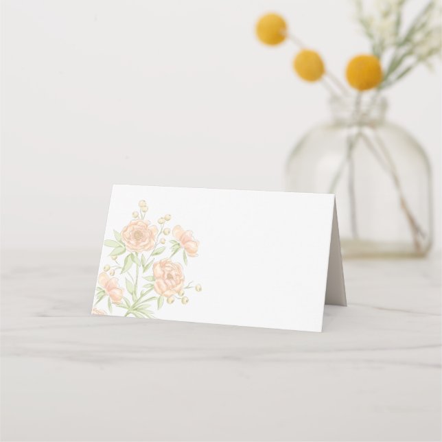 Carte De Placement Peach Rose Wedding (Devant)