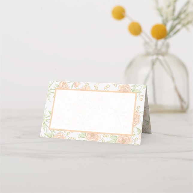 Carte De Placement Peach Rose Wedding (Devant)