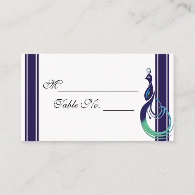 Carte De Placement Peacock Precit en Purple Turquoise et vert Place C (Devant)