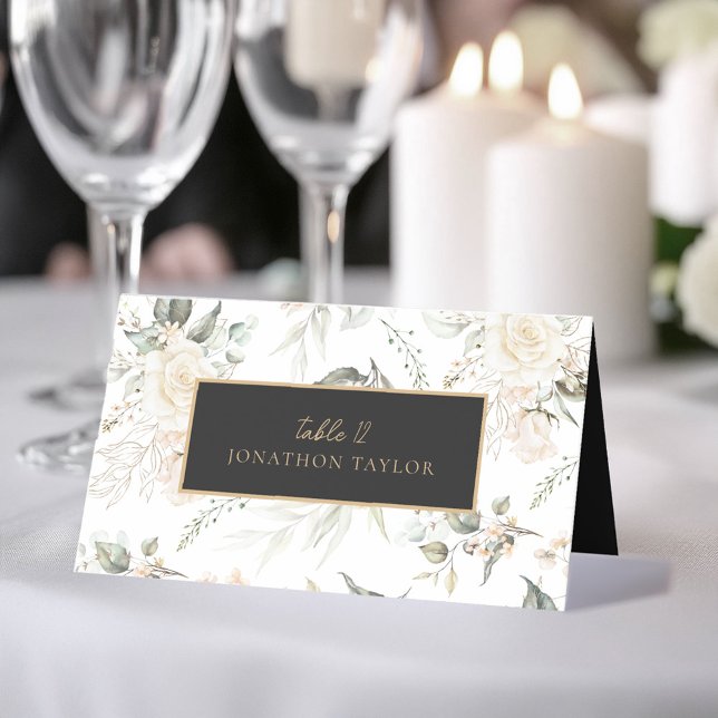 Carte De Placement Pearl Blush Floral Elegance Motif ID989 Mariage (Créateur téléchargé)