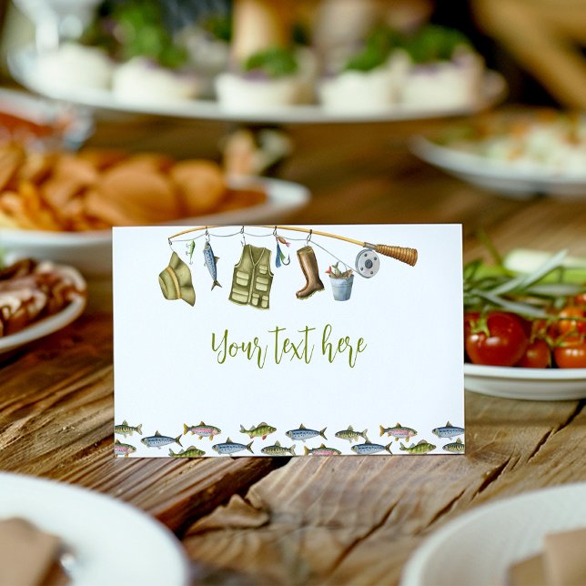 Carte De Placement Pêcheur Garçon Anniversaire de nourriture Carte de (Créateur téléchargé)