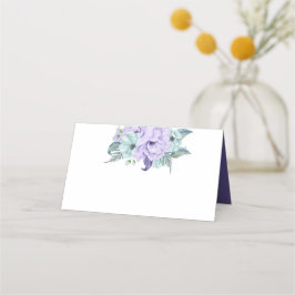 Carte De Placement Peonées d'aquarelle pourpre à la menthe