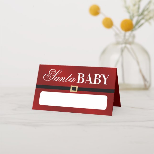 Carte De Placement Père Noël Baby | Baby shower de Noël (Devant)