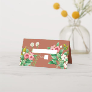 Carte De Placement Périwinkle Burnt Orange Terracotta Mariage
