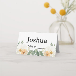 Carte de placement personnalisée florale minimalis