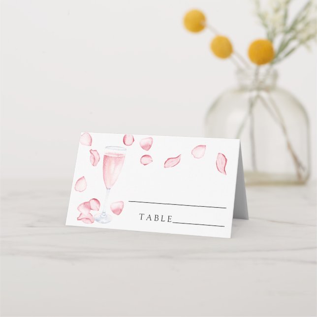 Carte De Placement Pétales et prosecco - cartons de table de mariage (Devant)