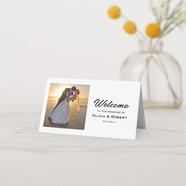 Carte De Placement Photo simple Mariage (Devant)