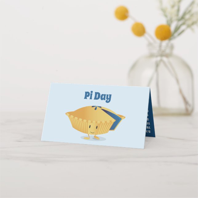 Carte De Placement Pi Day Blueberry Pie Party Blue Math Holiday (Dos)