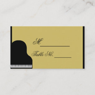 Carte De Placement Piano Mariage noir et or