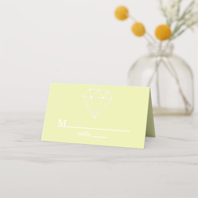 Carte De Placement Pierres Gem Custom Pastel Green Mariage (Devant)