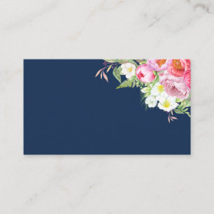 Carte De Placement Pies roses sur les plaques bleu marine