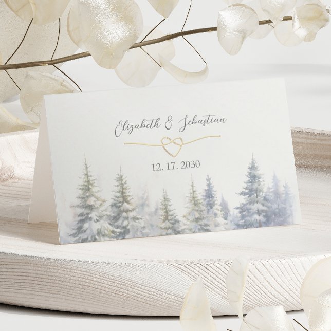Carte De Placement Pine Trees Forêt Mariage Carte Place (Créateur téléchargé)