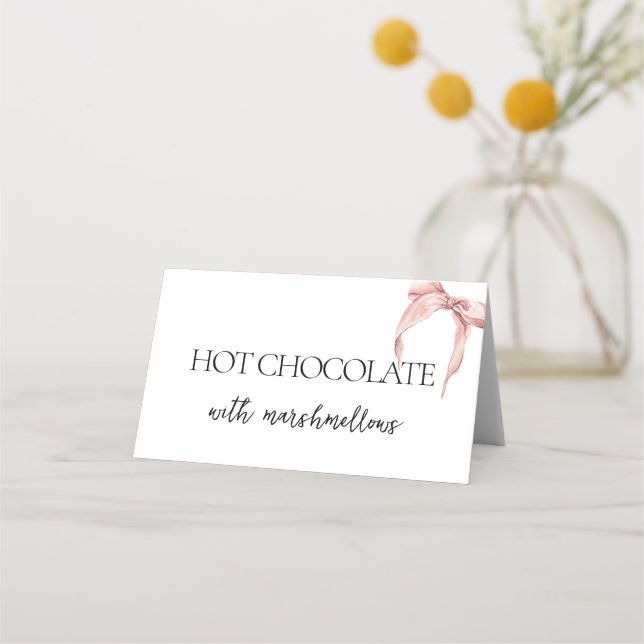 Carte De Placement Pink Bow She's Tying the Knot Fête des mariées (Devant)