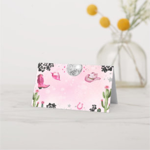 Carte De Placement Pink Disco Cowgirl Étiquette alimentaire
