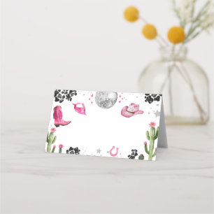Carte De Placement Pink Disco Cowgirl Étiquette alimentaire