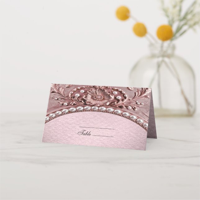 Carte De Placement Pink Flower Place Card (Devant)