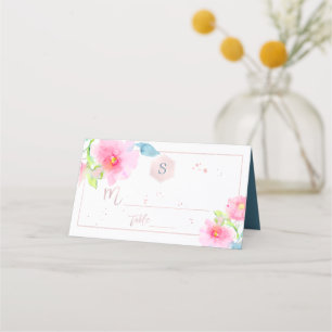 Carte De Placement PixDezines aquarelle Bar Mitzvah, roses de jardin