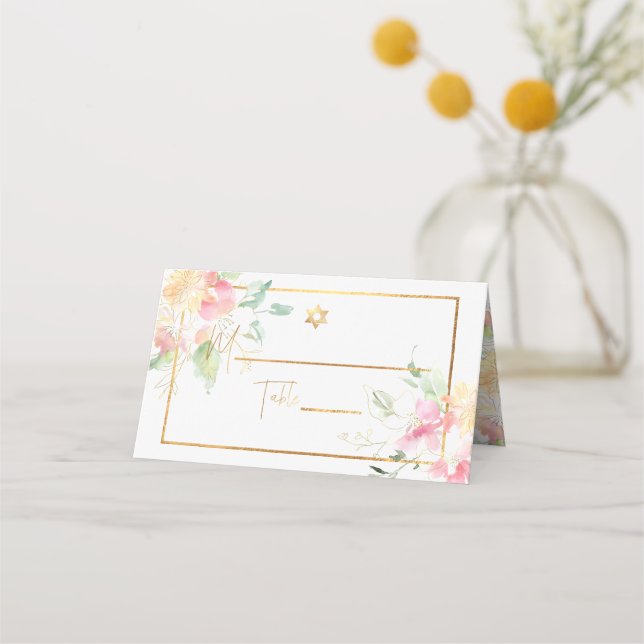 Carte De Placement PixDezines Aquarelle Florale Sweetpeas (Devant)