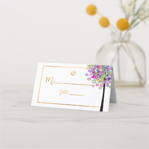 Carte De Placement PixDezines Arbre de LIfe+Rose+Vert+Faux Gold