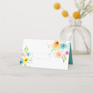 Carte De Placement PixDezines Baby Shower Fleurs de Printemps Aquarel
