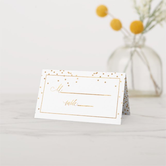 Carte De Placement PixDezines Faux éblouis Gold Confetti (Devant)