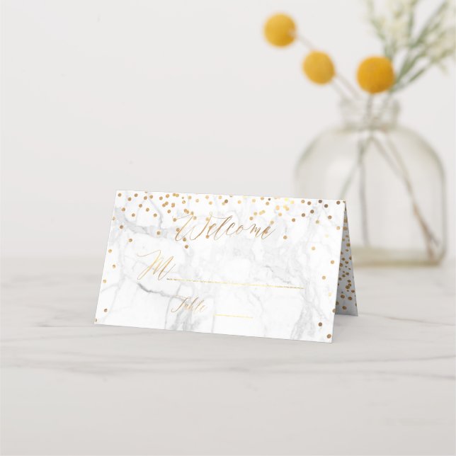 Carte De Placement PixDezines Marbre Faux Gold Confetti (Devant)
