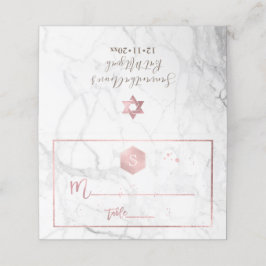 Carte De Placement PixDezines Monogram Rose Gold Honeycomb+Marble