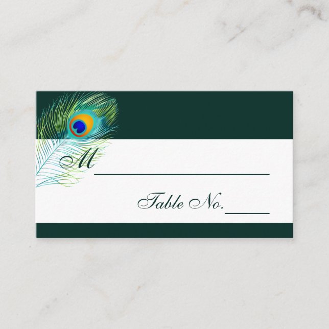 Carte De Placement PixDezines Peacock Plumes/Cartes de Place (Devant)