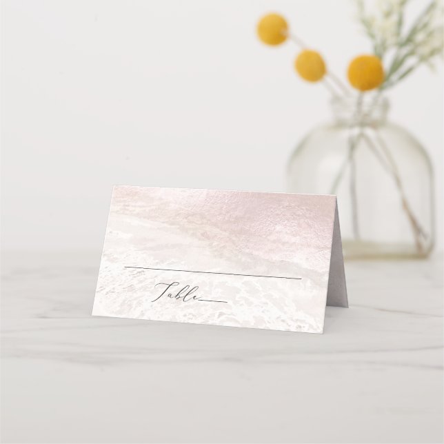 Carte De Placement Plage côtière de PixDezines Blush (Devant)
