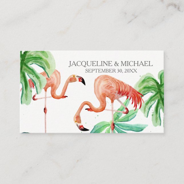 Carte De Placement Plage Flamant rose Tropical Feuille Escort Table S (Devant)