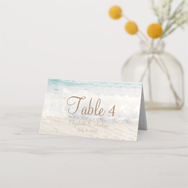 Carte De Placement Plage Mariage de plage Carte Place (Devant)